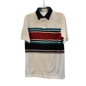 Vintage Men's Tournament by Arrow Color Block Stripe Polo Shirt Size M
